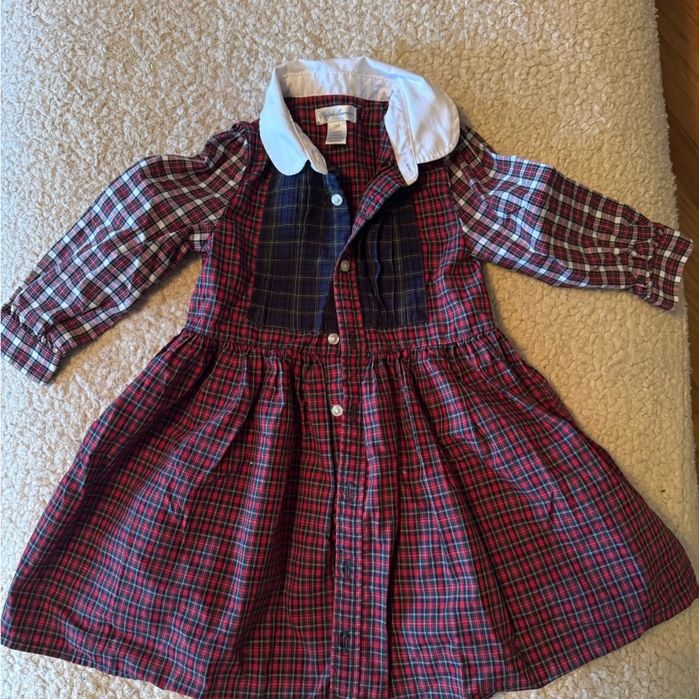 Ralph Lauren Red and Blue Plaid Kids Casual Dress